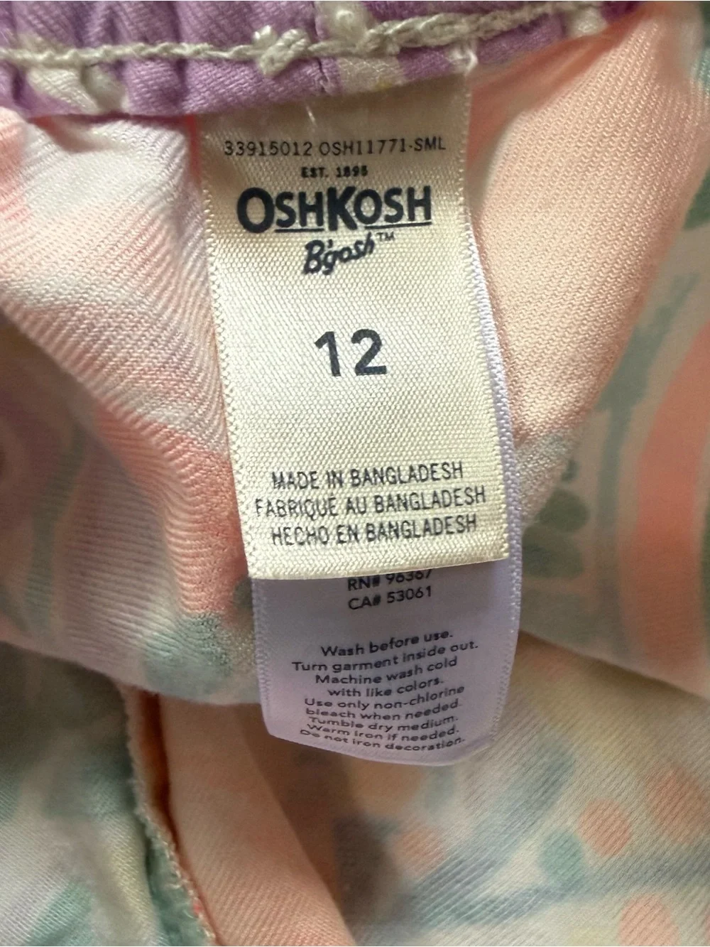 OshKosh Bgosh colorful pastel